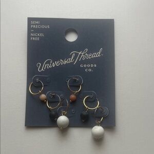 Universal Thread Semi Precious Stone Hoop Earrings